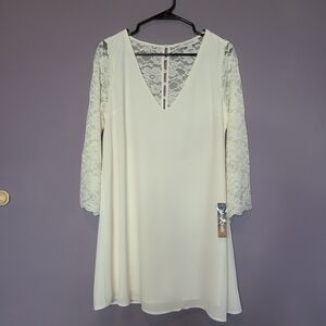 Modcloth White Lace Shift Dress
